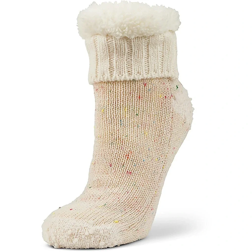 Magellan Outdoors Women's Popcorn Lodge Socks ALOE Infused Light Beige NWT